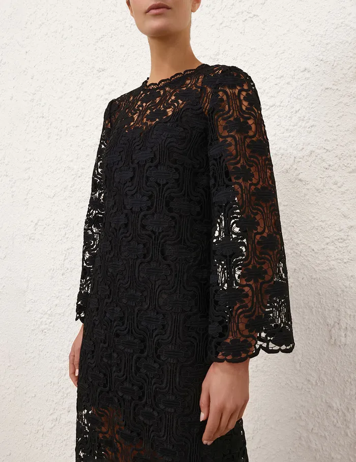 Women Zimmermann Dresses and Coverups Maxine Lace Midi Dress Black