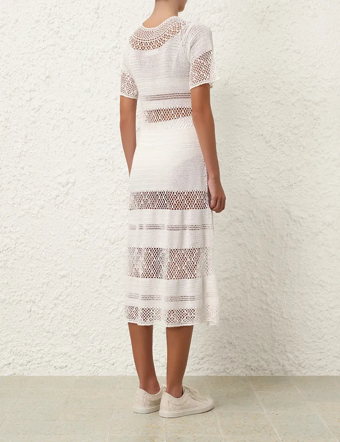 Women Zimmermann Dresses and Coverups Ottie Crochet Dress Ivory