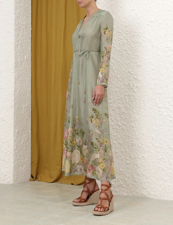 Women Zimmermann Dresses and Coverups Waverly Billow Maxi Dress Sage Floral