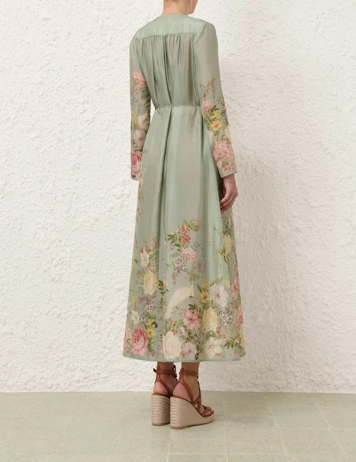 Women Zimmermann Dresses and Coverups Waverly Billow Maxi Dress Sage Floral