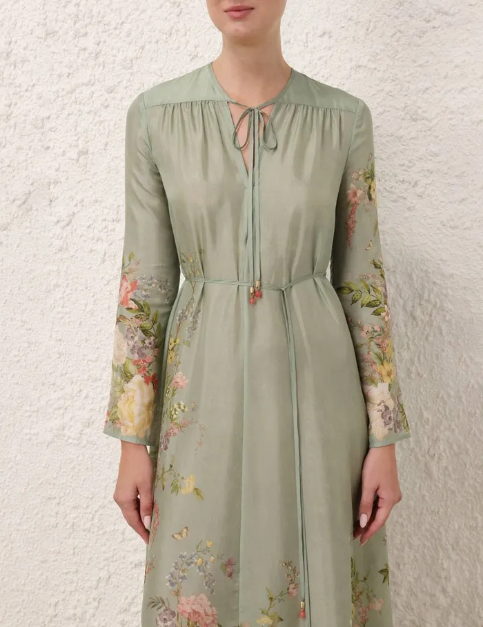 Women Zimmermann Dresses and Coverups Waverly Billow Maxi Dress Sage Floral