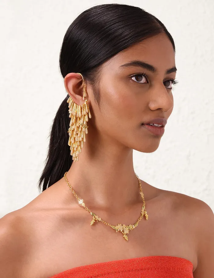 Women Zimmermann Earrings Bloom Ear Cuff Goldgreen