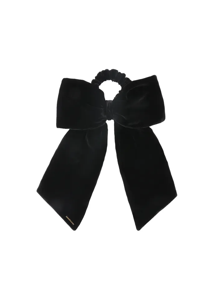 Women Zimmermann Hair Accessories Velvet Bow Scrunchie Black