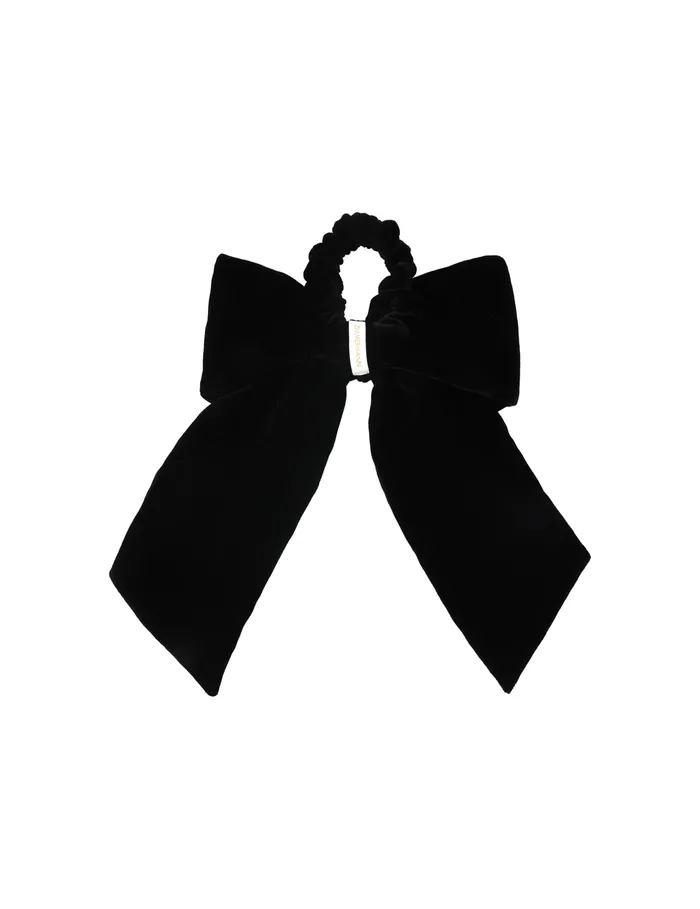 Women Zimmermann Hair Accessories Velvet Bow Scrunchie Black