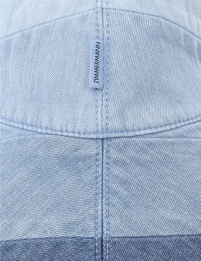 Women Zimmermann Hats Chevron Denim Long Brim Hat Chevron