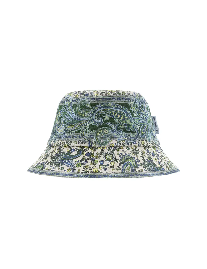Women Zimmermann Hats Printed Canvas Bucket Hat Green Paisley