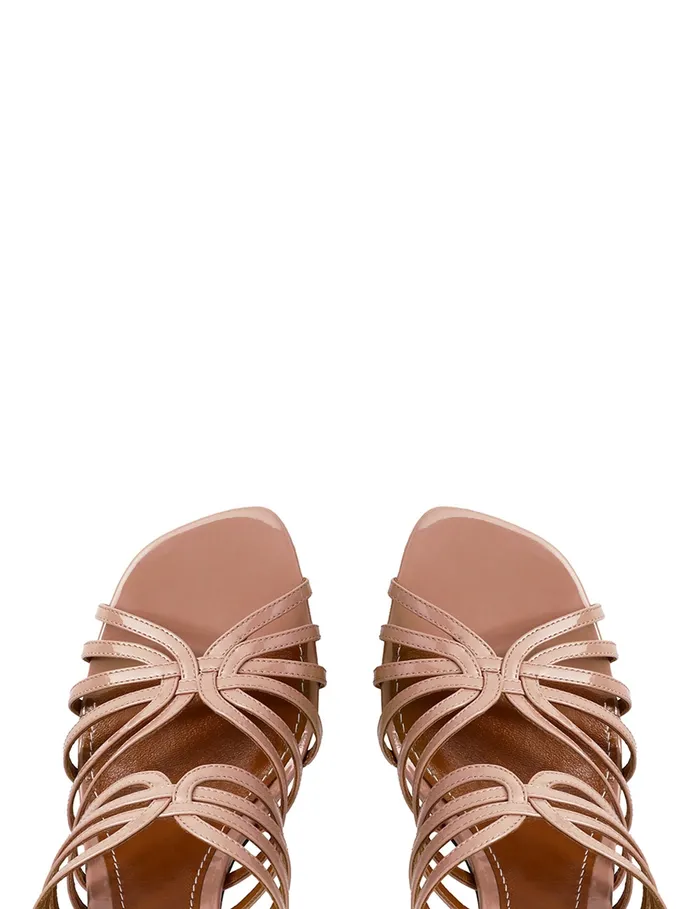Women Zimmermann Heeled Sandals Aura Mule Sandal 85 Peach