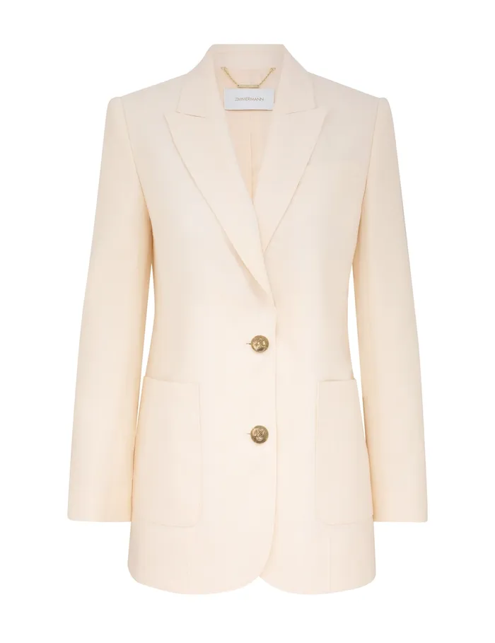 Women Zimmermann Jackets and Coats Crush Linen Jacket Cream