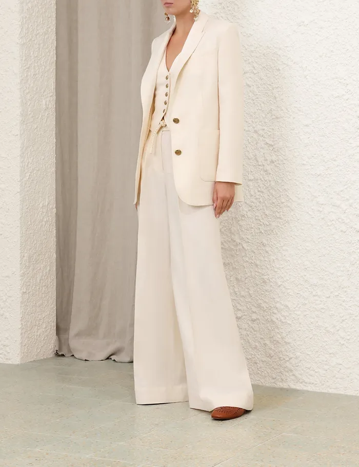 Women Zimmermann Jackets and Coats Crush Linen Jacket Cream