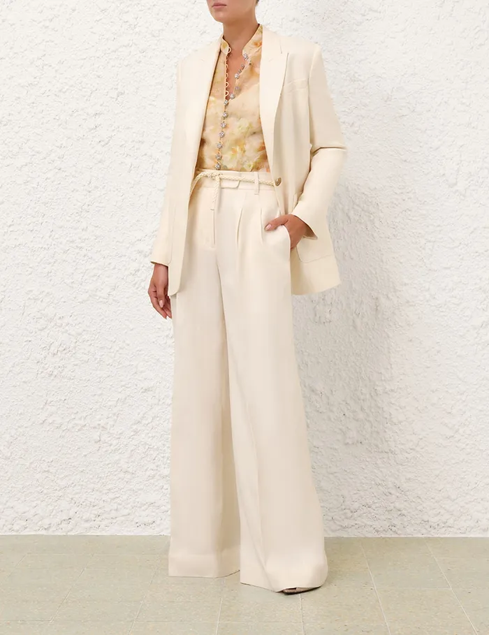 Women Zimmermann Jackets and Coats Crush Linen Jacket Cream