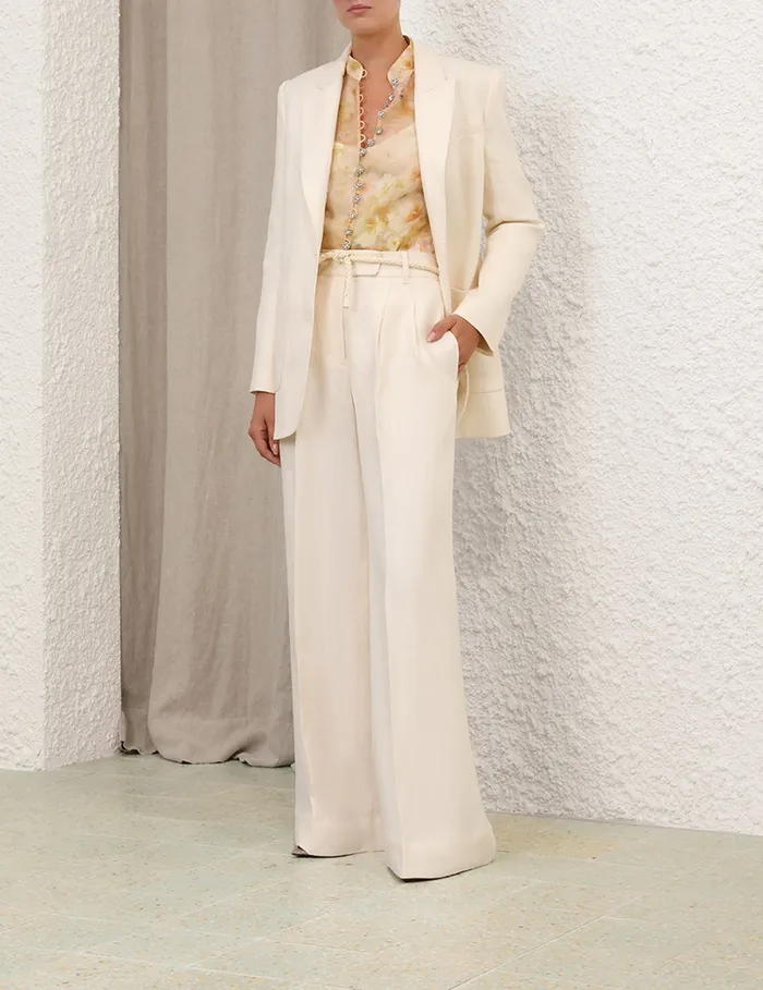 Women Zimmermann Jackets and Coats Crush Linen Jacket Cream