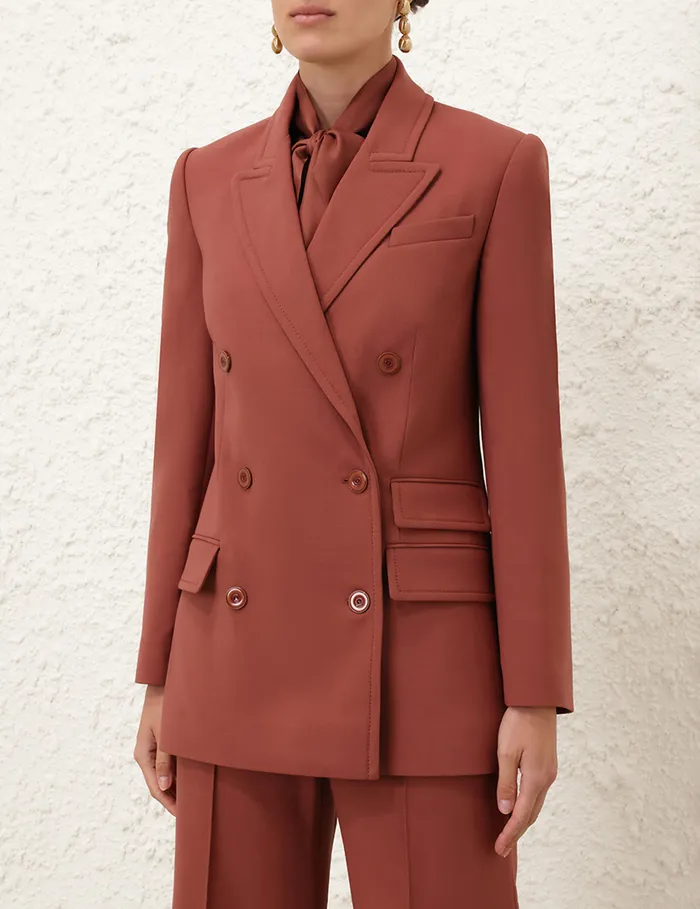 Women Zimmermann Jackets and Coats Illustration Pocket Jacket Lipstick