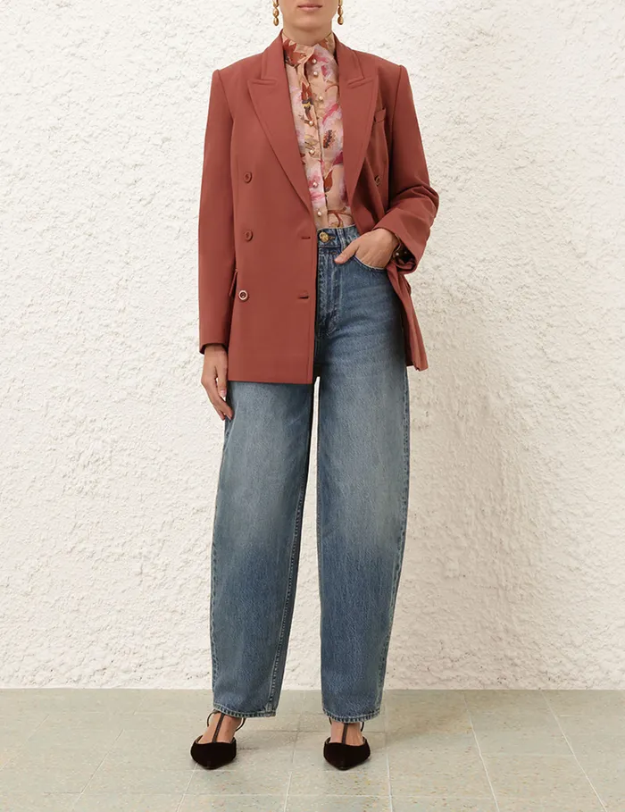 Women Zimmermann Jackets and Coats Illustration Pocket Jacket Lipstick