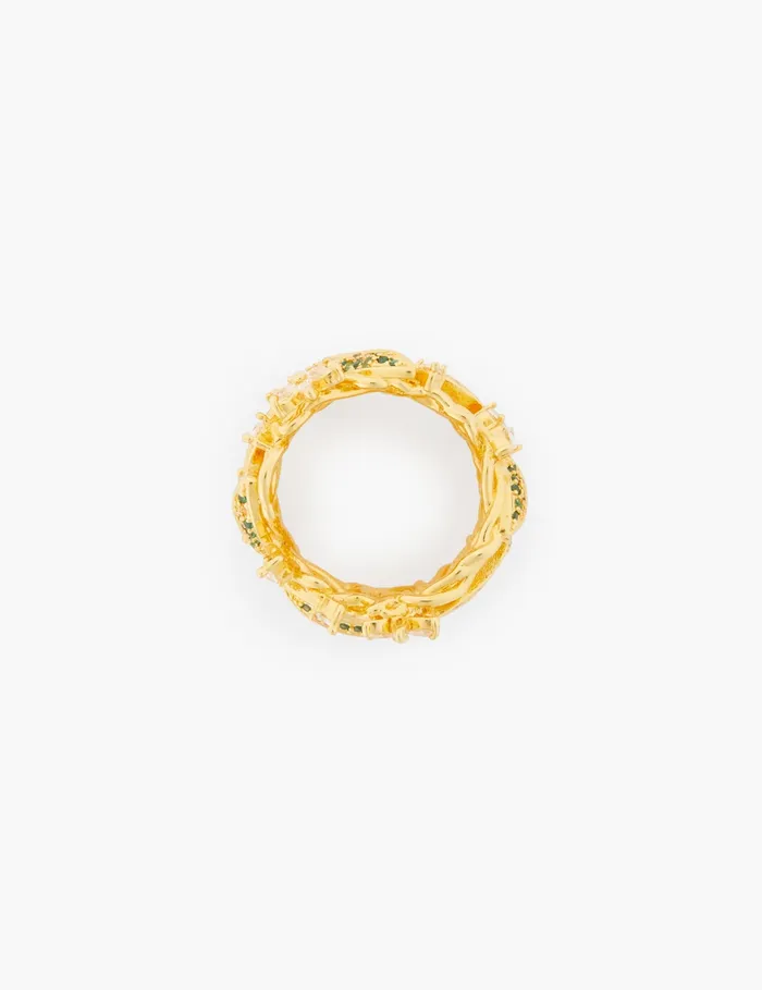 Women Zimmermann Jewellery Bloom Band Ring Goldgreen