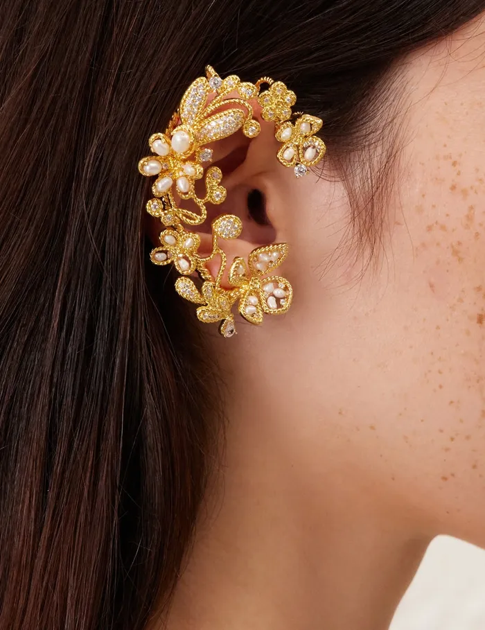 Women Zimmermann Jewellery Bloom Ear Cuff Goldpearl