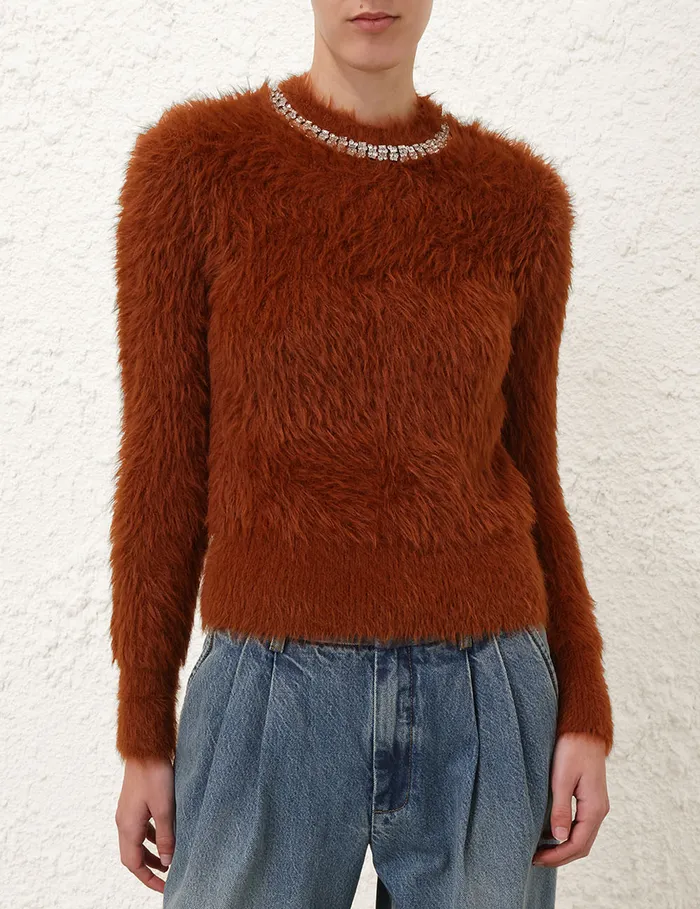 Women Zimmermann Knitwear Illustration Fluffy Sweater Spice