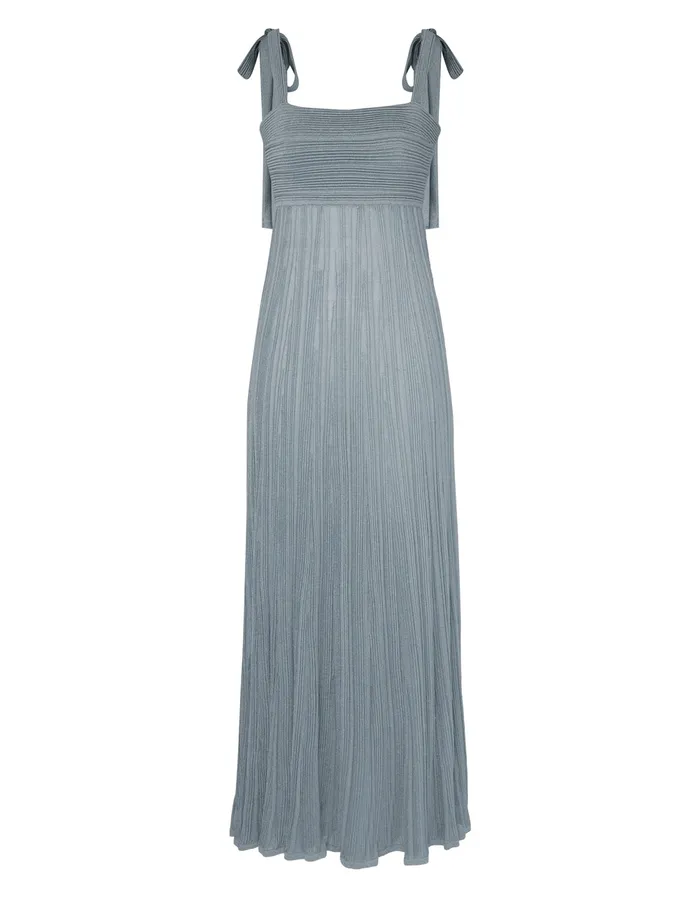 Women Zimmermann Knitwear Waverly Metallic Tie Dress Blue