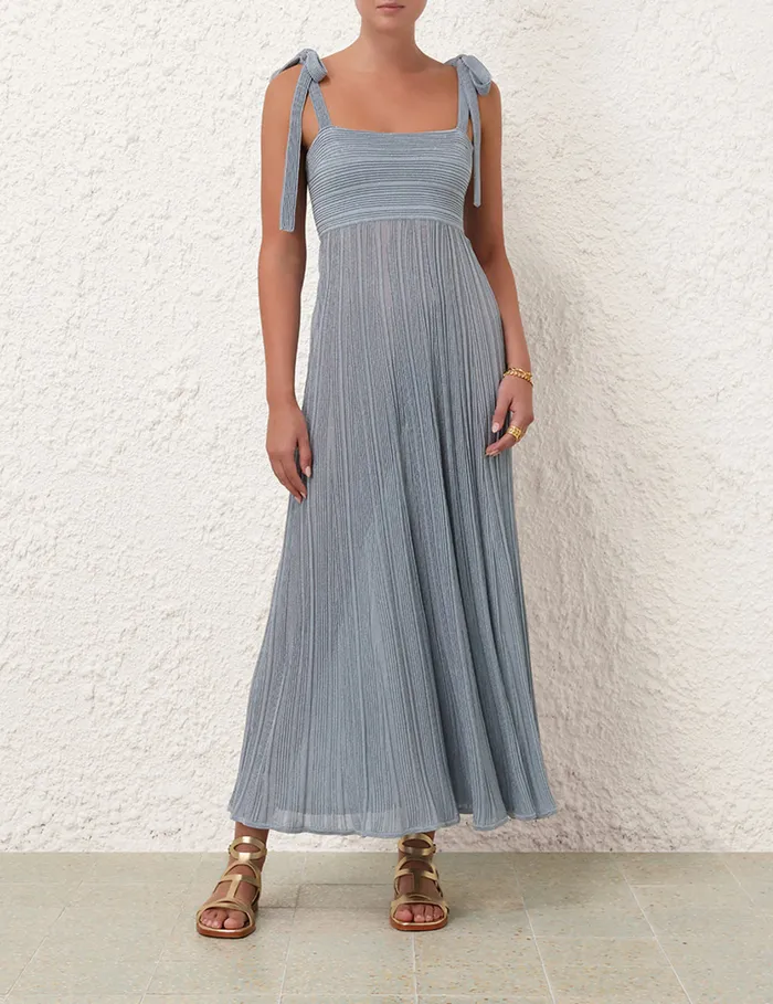 Women Zimmermann Knitwear Waverly Metallic Tie Dress Blue
