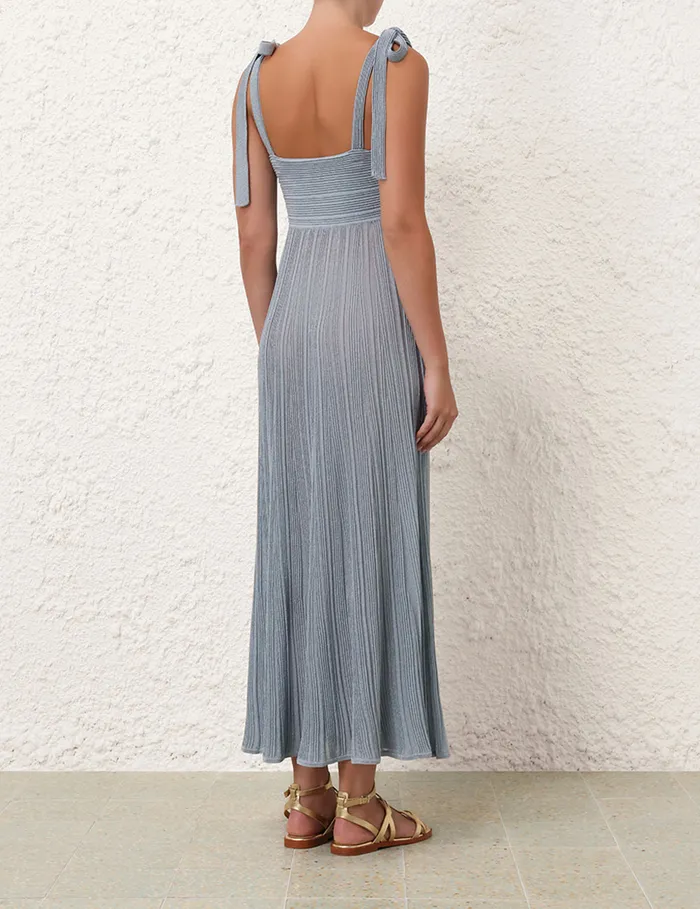 Women Zimmermann Knitwear Waverly Metallic Tie Dress Blue