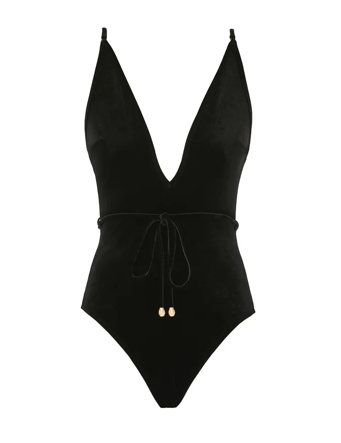Women Zimmermann One Pieces Tallow Velvet Plunge 1pc Black