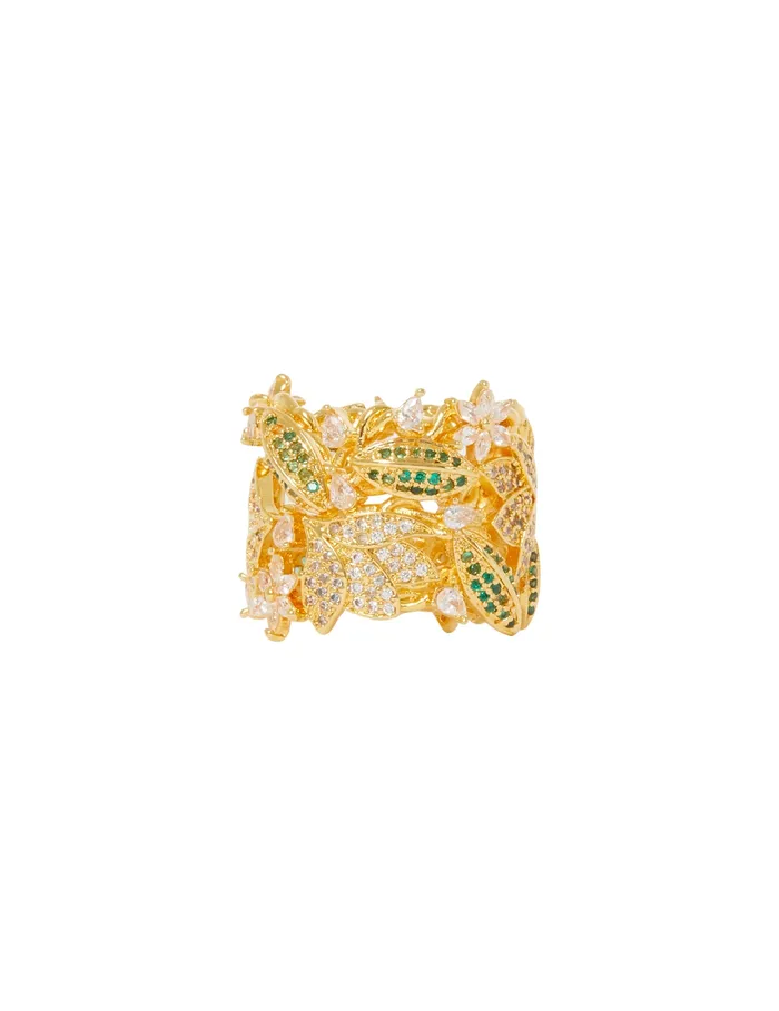Women Zimmermann Rings Bloom Band Ring Goldgreen