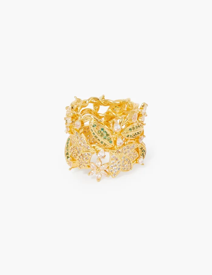 Women Zimmermann Rings Bloom Band Ring Goldgreen