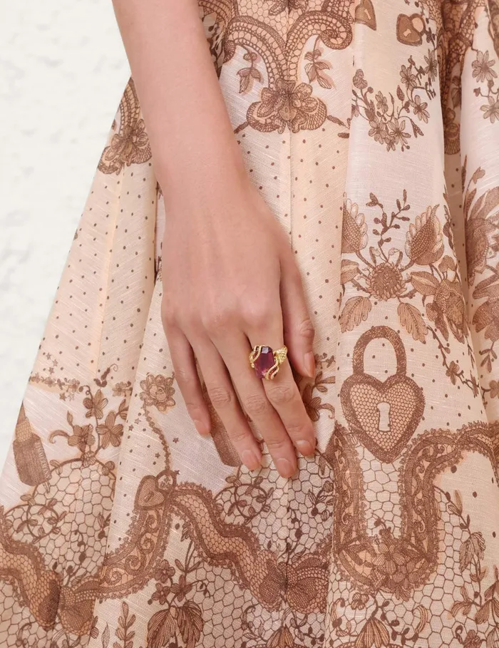 Women Zimmermann Rings Bloom Ring Goldburgundy