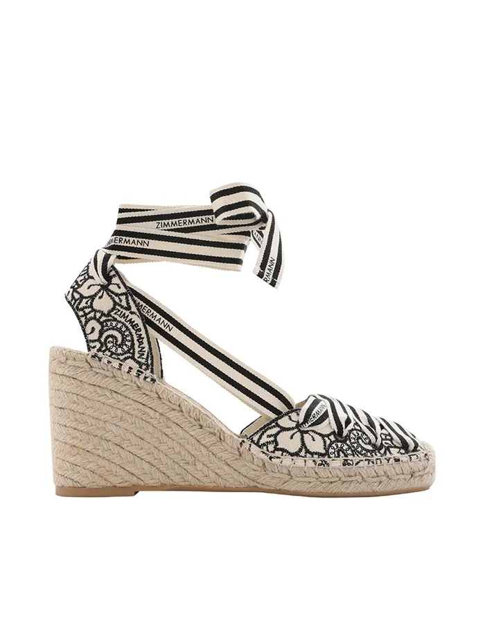 Women Zimmermann Sandals Sol Espadrille 95 Onyx