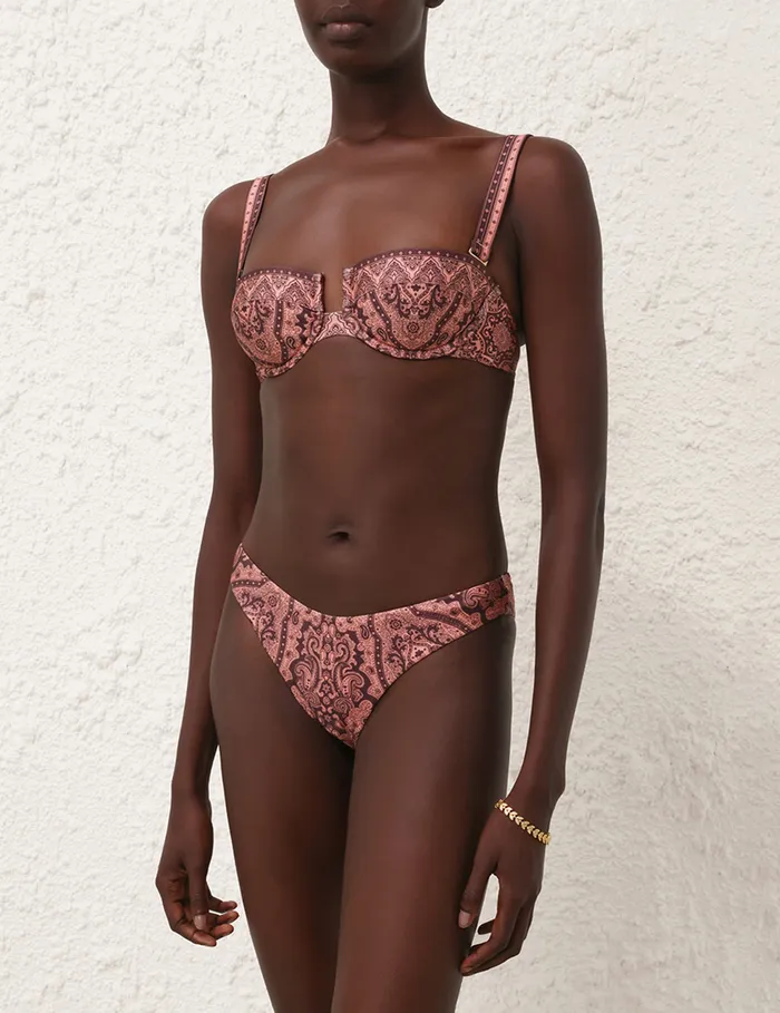 Women Zimmermann Separates Ottie Balconette Bra Coral Paisley