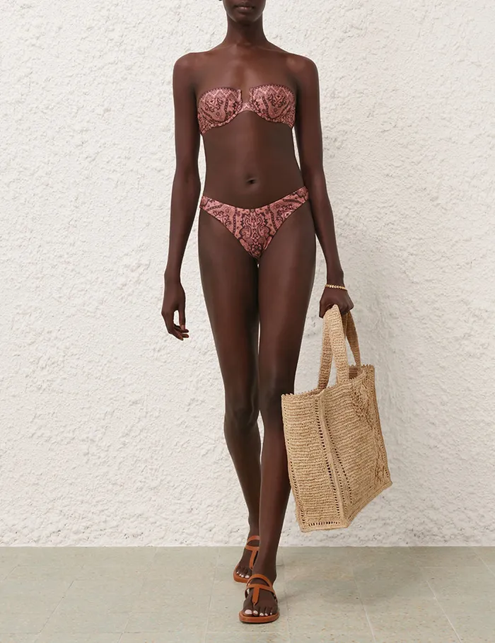 Women Zimmermann Separates Ottie Balconette Bra Coral Paisley