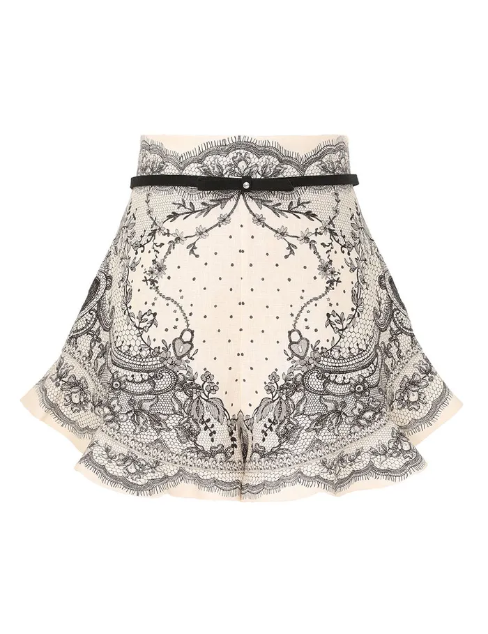 Women Zimmermann Shorts and Pants Crush Flat Front Frill Short Ivory Locket