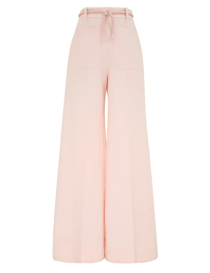 Women Zimmermann Shorts and Pants Crush Linen Flare Pant Pink