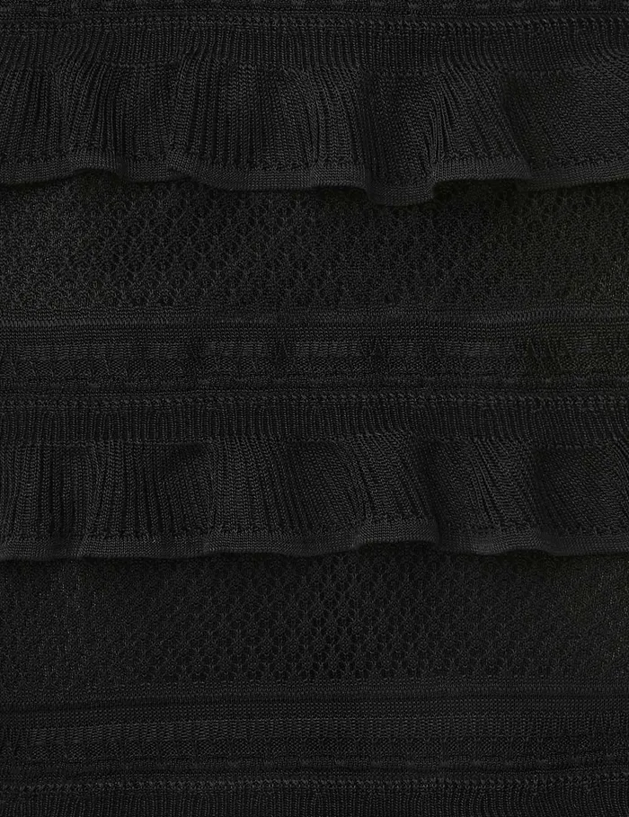 Women Zimmermann Skirts Crush Frilled Midi Skirt Black