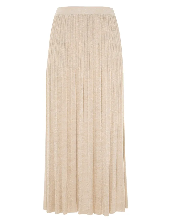 Women Zimmermann Skirts Halliday Rib Midi Skirt Cream Lurex