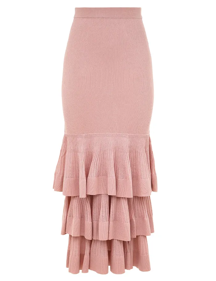 Women Zimmermann Skirts Illustration Tiered Skirt Pink