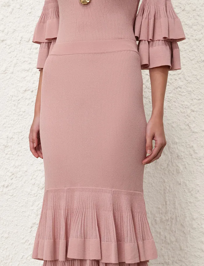 Women Zimmermann Skirts Illustration Tiered Skirt Pink