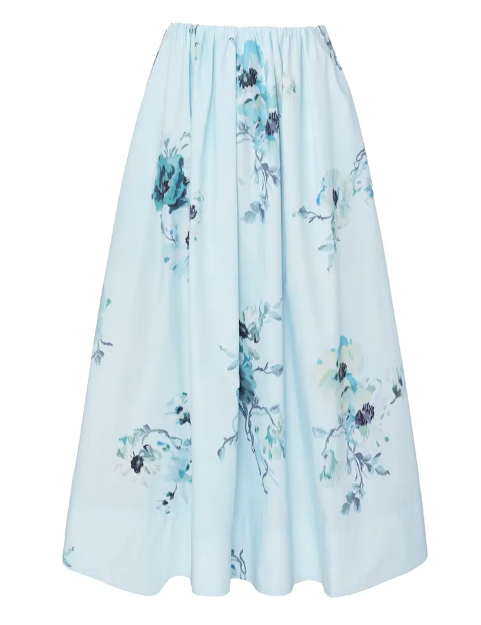 Women Zimmermann Skirts Lightburst Gathered Midi Skirt Aqua Floral