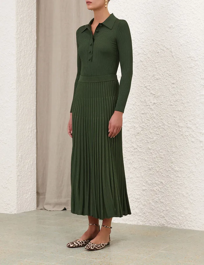 Women Zimmermann Skirts Pleated Midi Skirt Forest