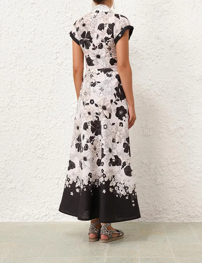 Women Zimmermann Skirts Pop Bias Midi Skirt Ivoryblack Floral