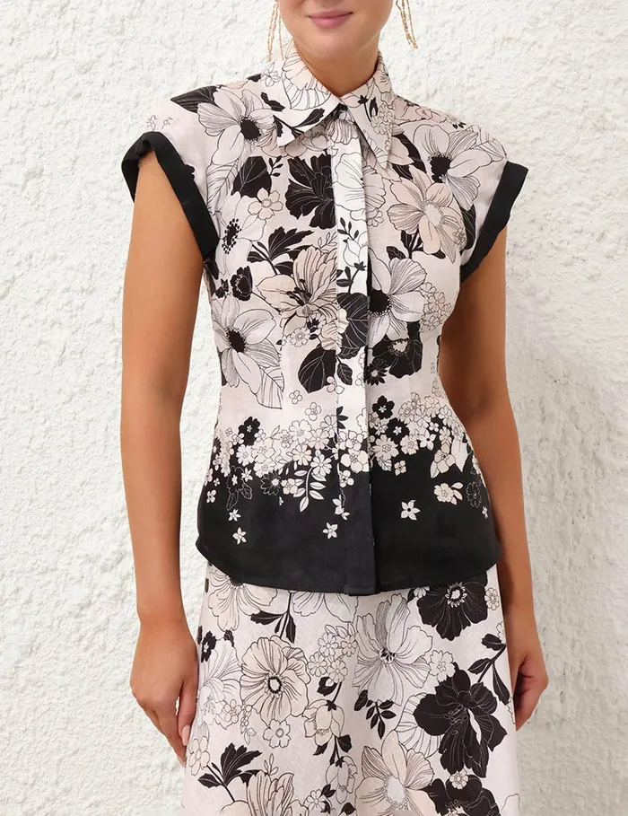 Women Zimmermann Skirts Pop Bias Midi Skirt Ivoryblack Floral