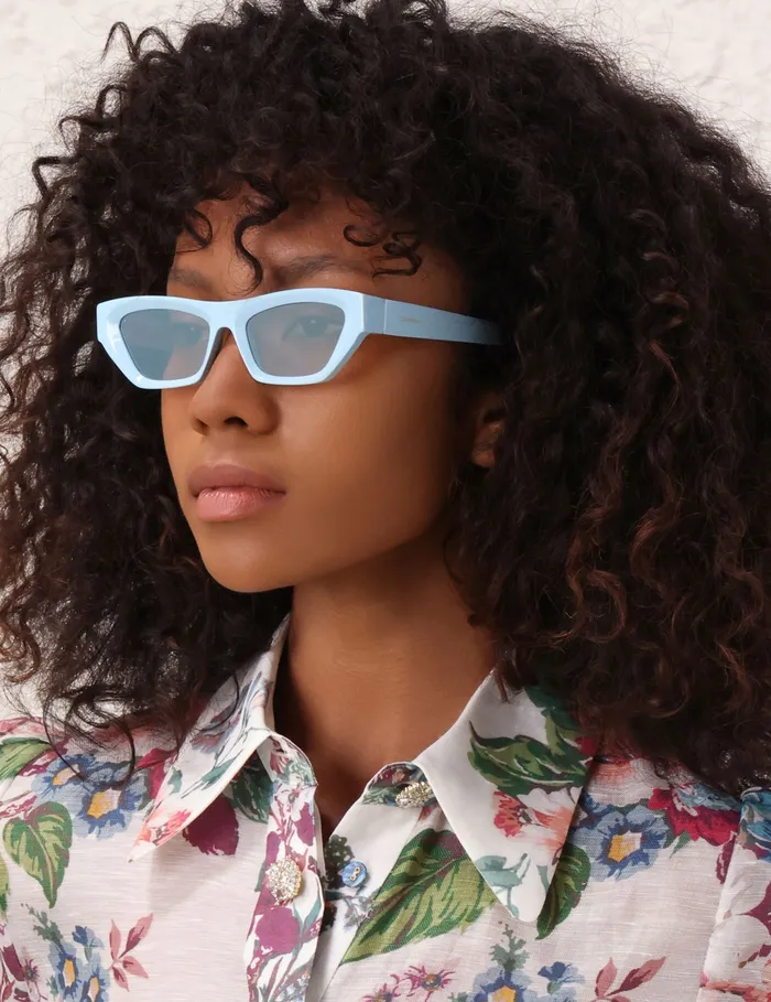 Women Zimmermann Sunglasses Echo Square Sky Blue