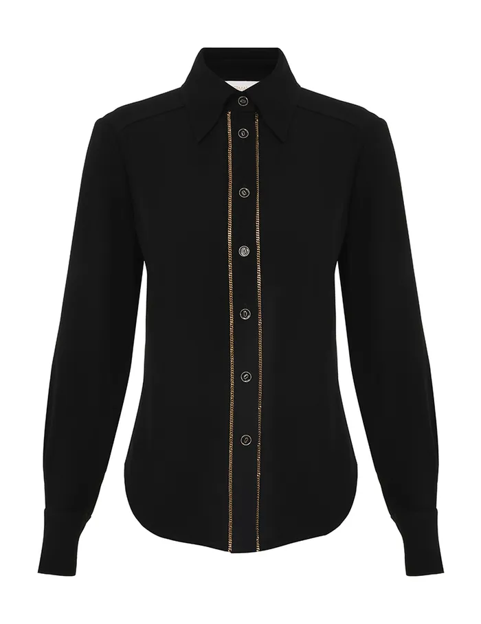 Women Zimmermann Tops Chain Blouse Black