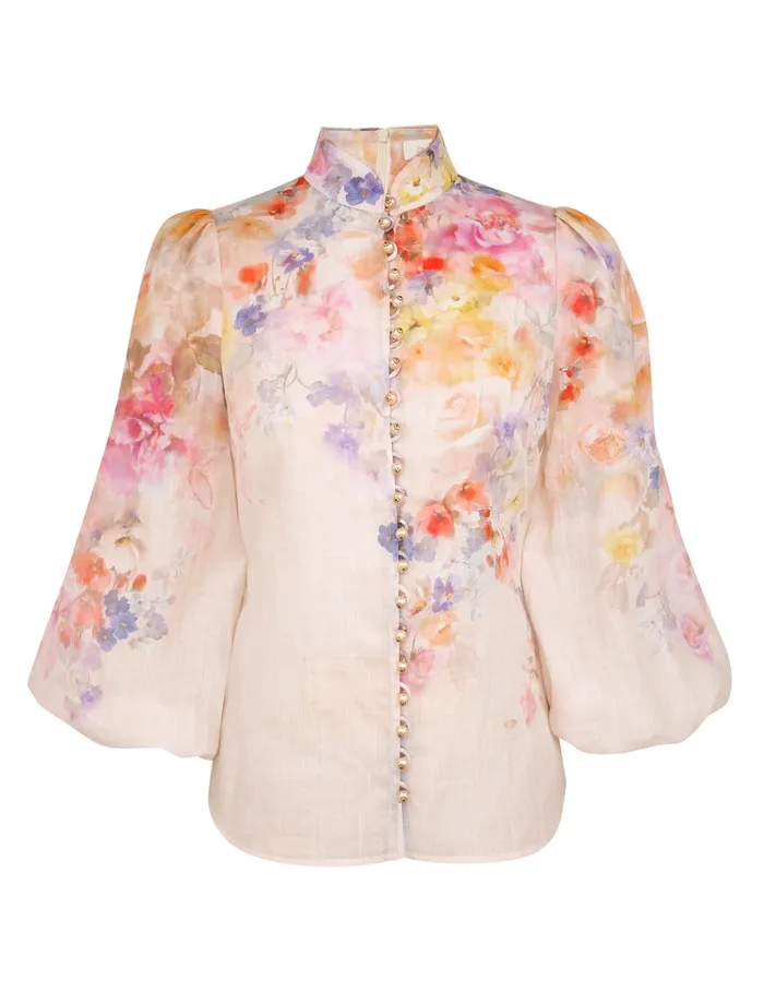 Women Zimmermann Tops Crush Blouse Multi Floral