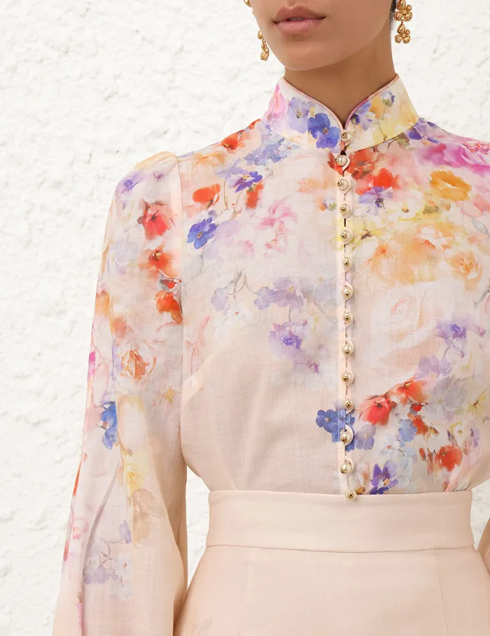 Women Zimmermann Tops Crush Blouse Multi Floral