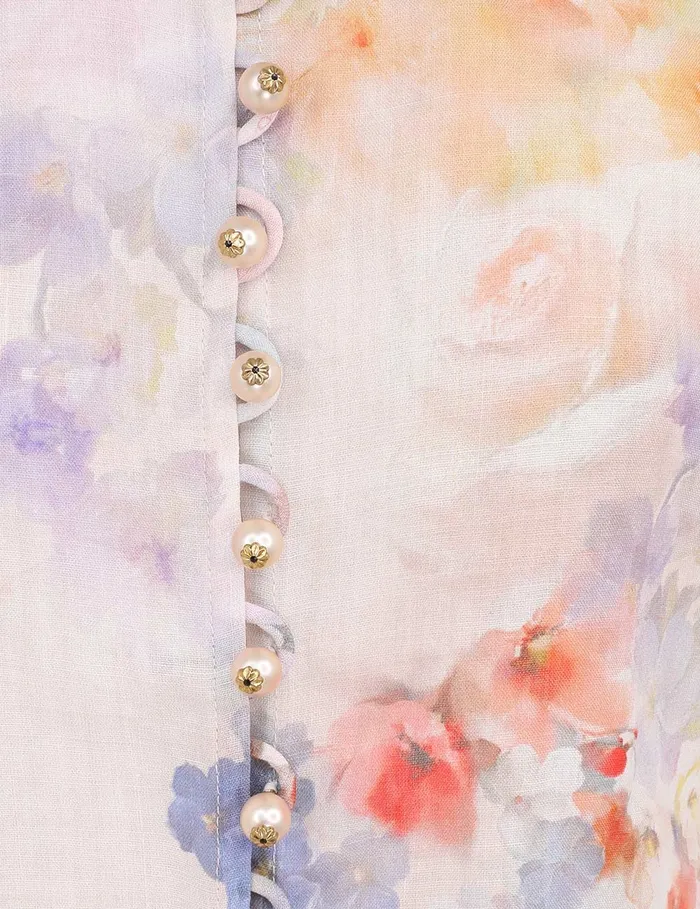 Women Zimmermann Tops Crush Blouse Multi Floral