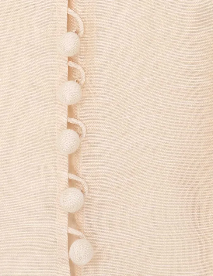 Women Zimmermann Tops Illustration Buttoned Blouse Cream