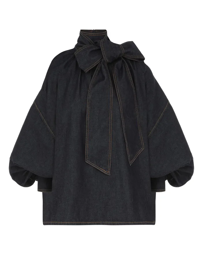 Women Zimmermann Tops Illustration Denim Blouse Night Sky