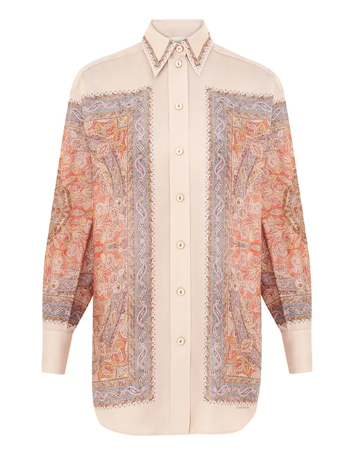 Women Zimmermann Tops Illustration Paisley Shirt Paisley Haze