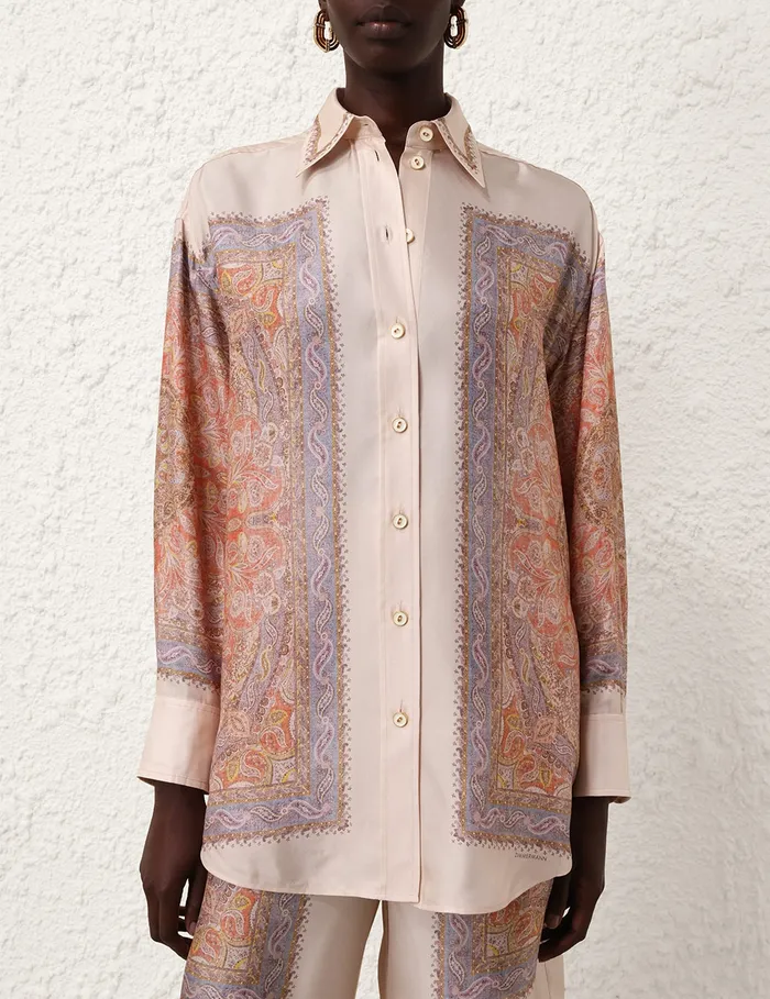 Women Zimmermann Tops Illustration Paisley Shirt Paisley Haze