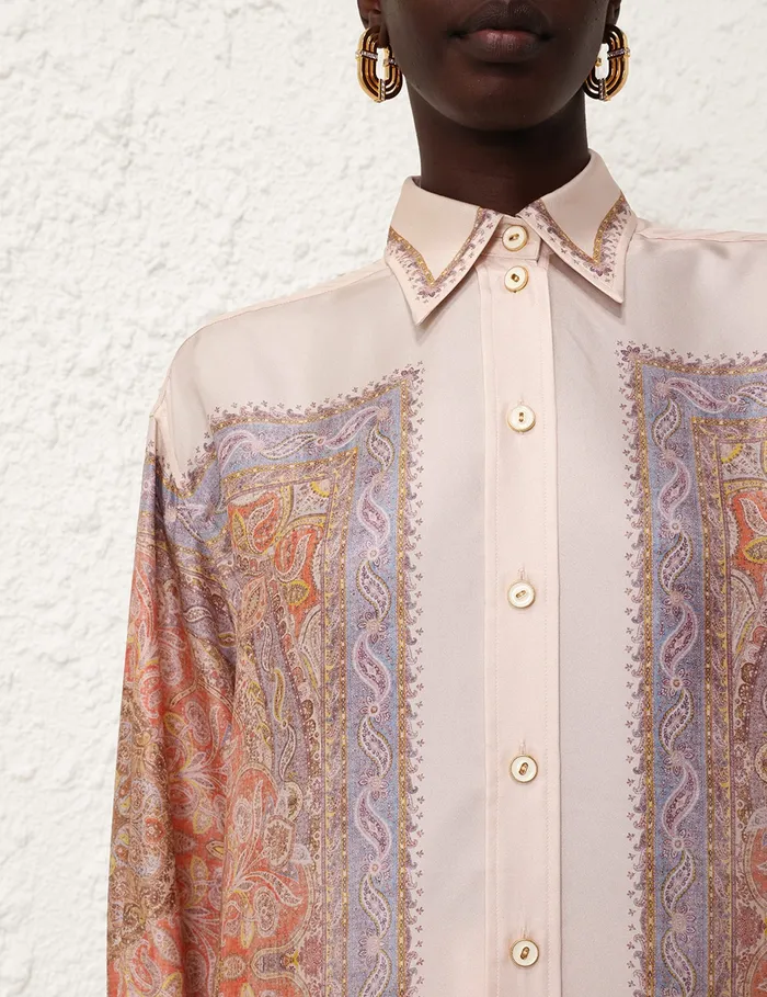 Women Zimmermann Tops Illustration Paisley Shirt Paisley Haze